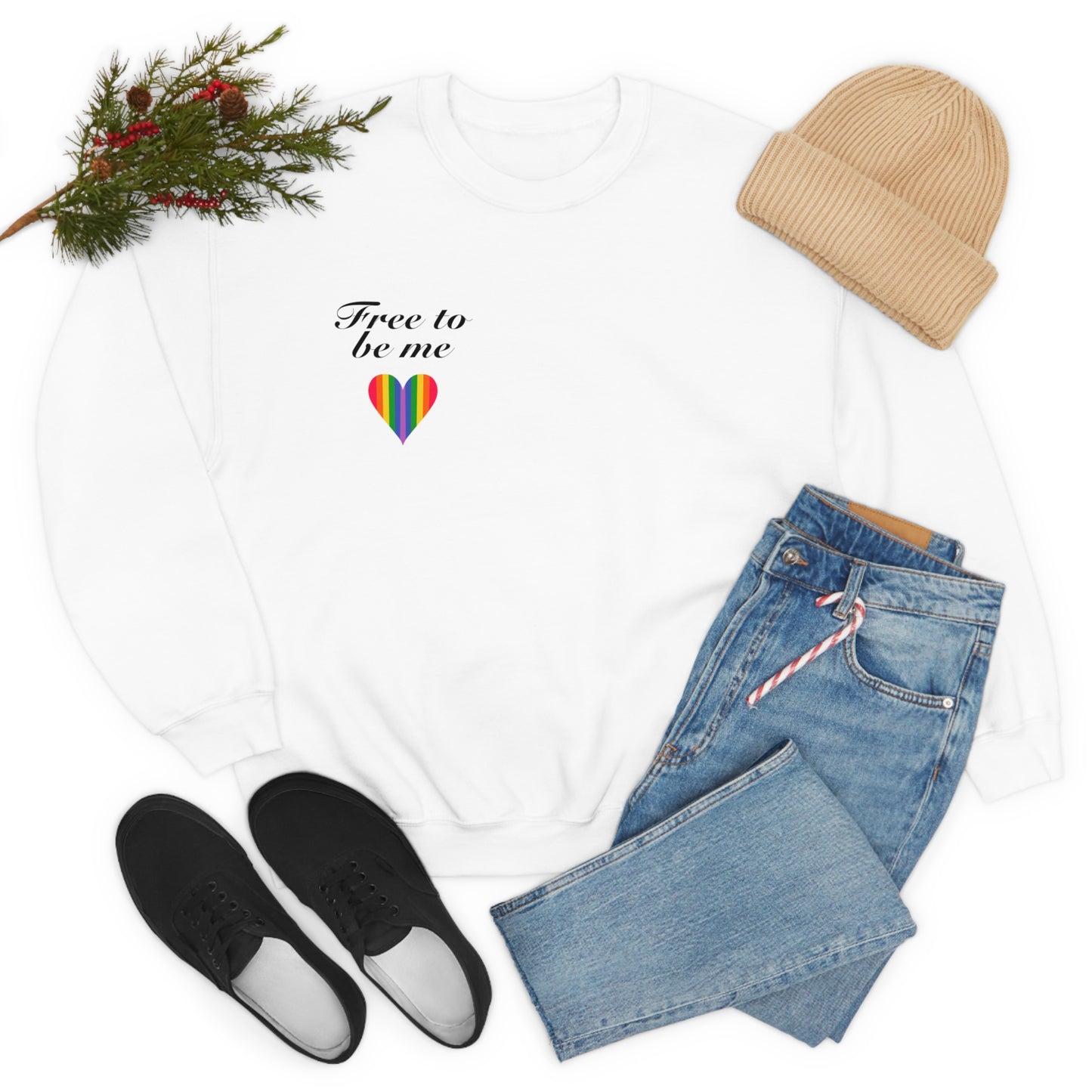 free to be me pride sweatshirt