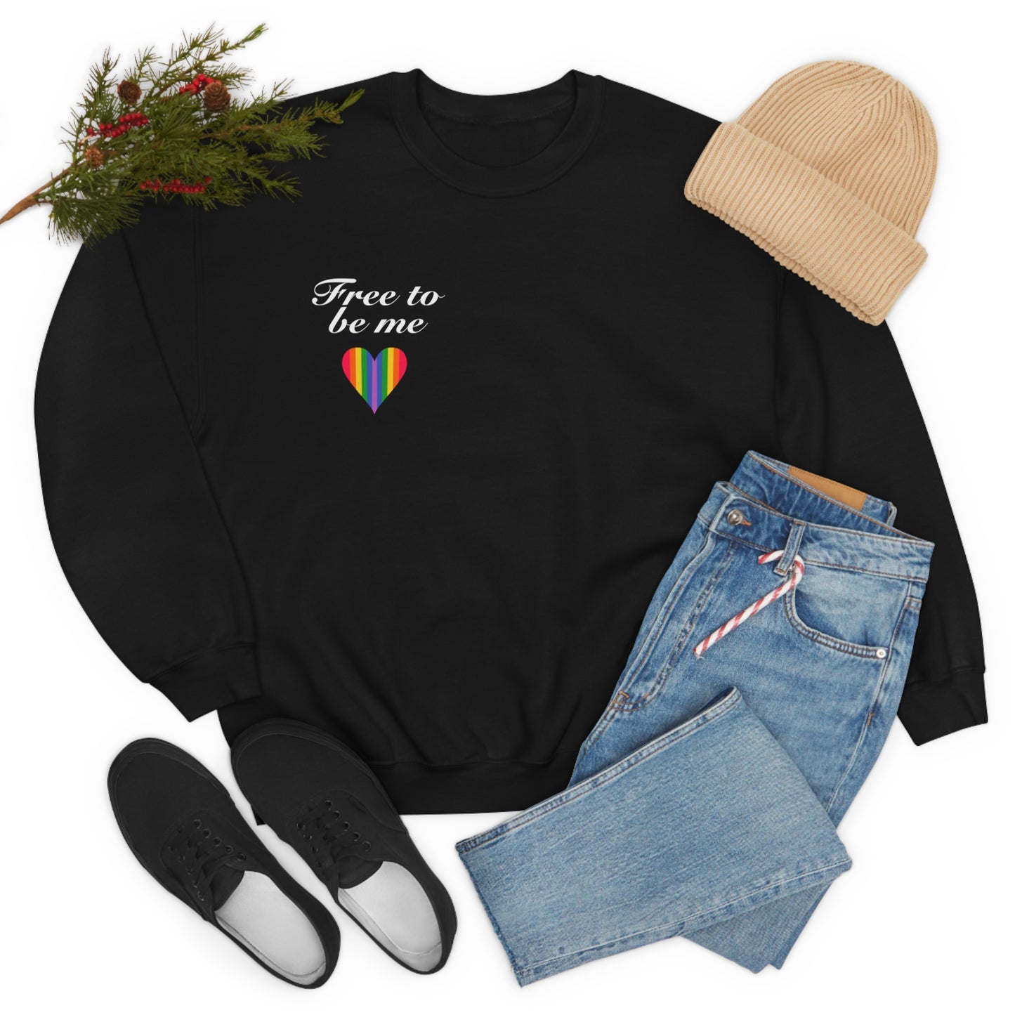free to be me pride sweatshirt