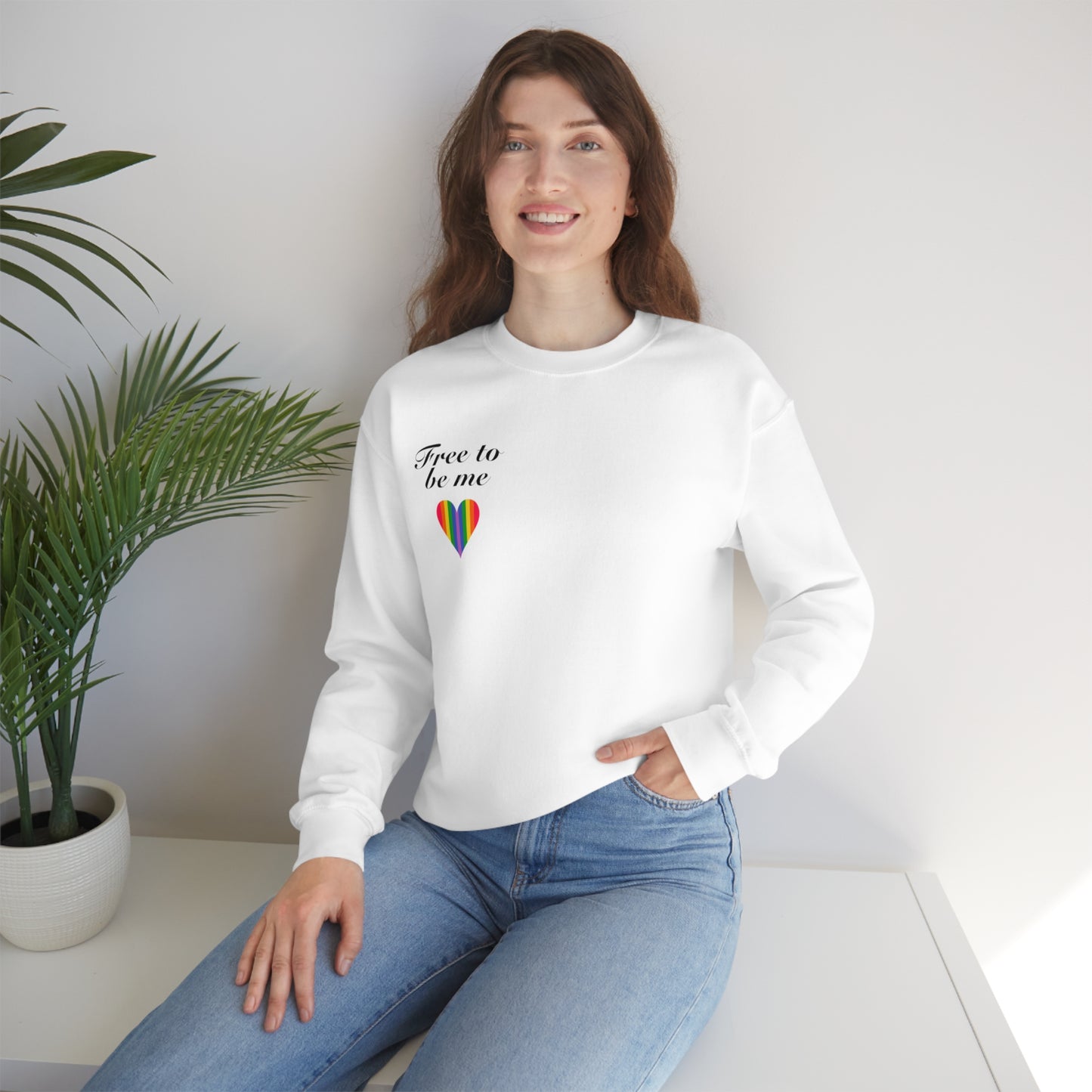 free to be me pride sweatshirt